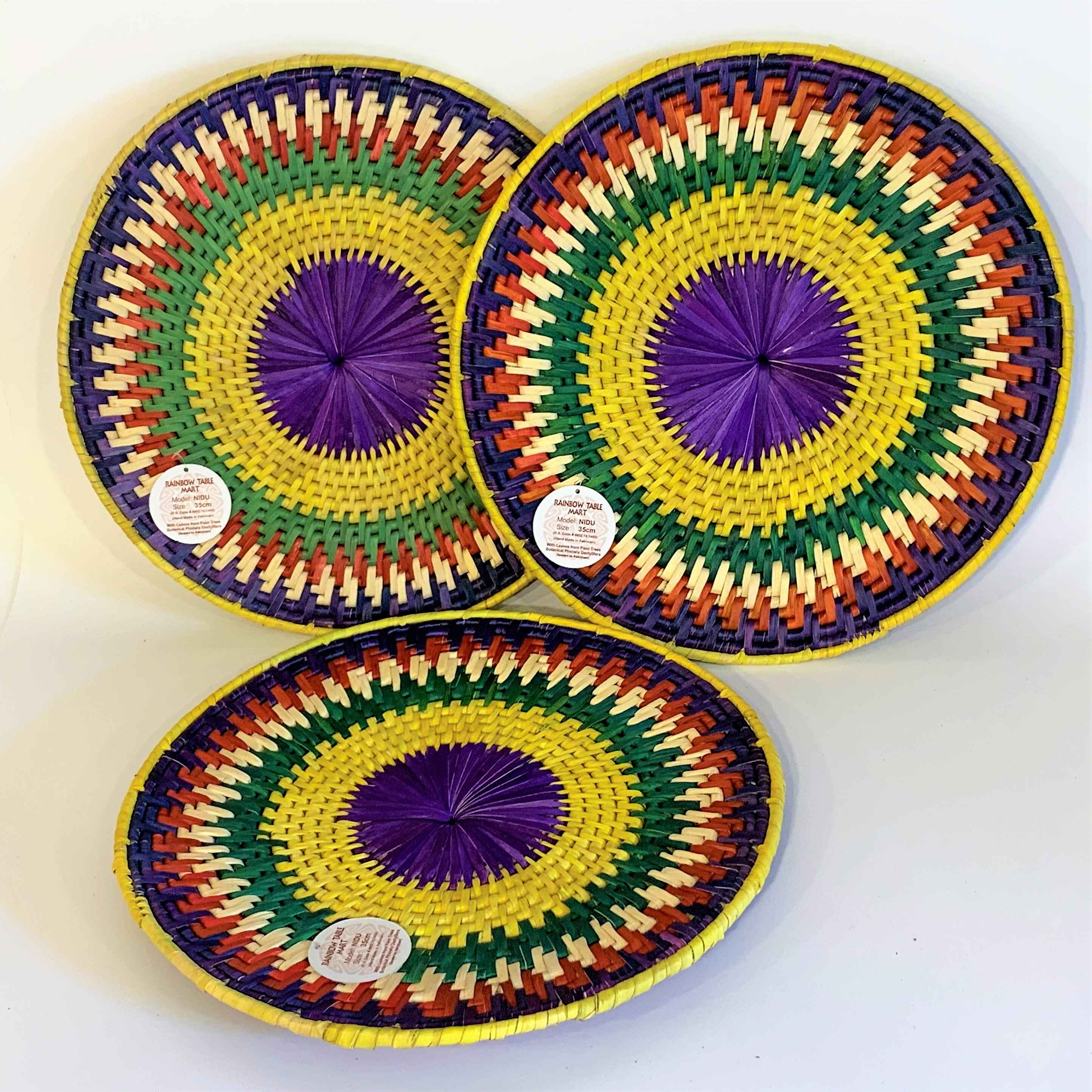HAND WOVEN SARAIKI FLAT MAT BASKETS (NMAU)
